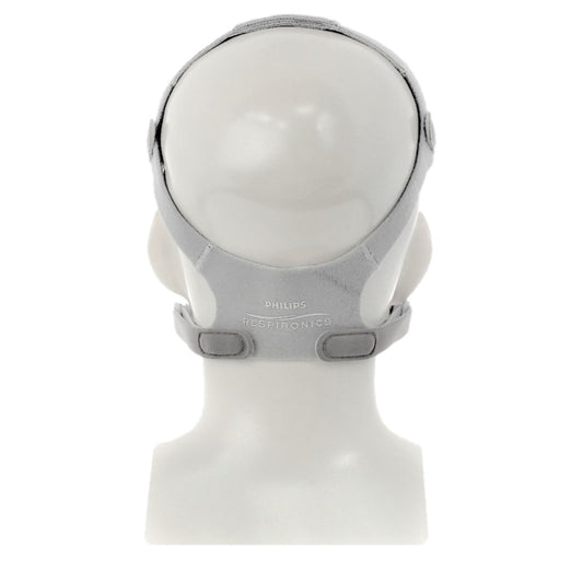 Back View of Philips Respironics Wisp Nasal Headgear on Mannequins Head