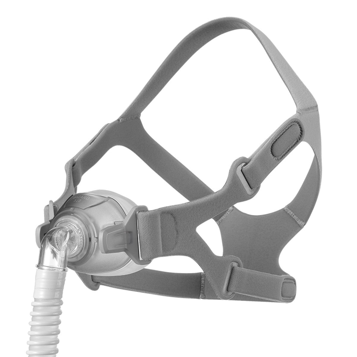 Left angled stock photo of an Apex Medical Wizard 510 nasal CPAP mask system