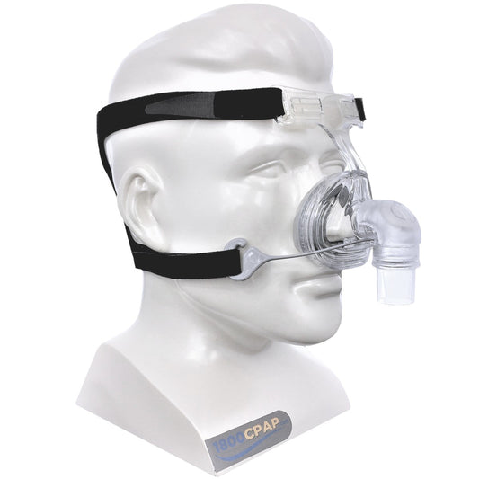 Angled View of Fisher & Paykel's  Zest Q Nasal CPAP Mask W/ Headgear