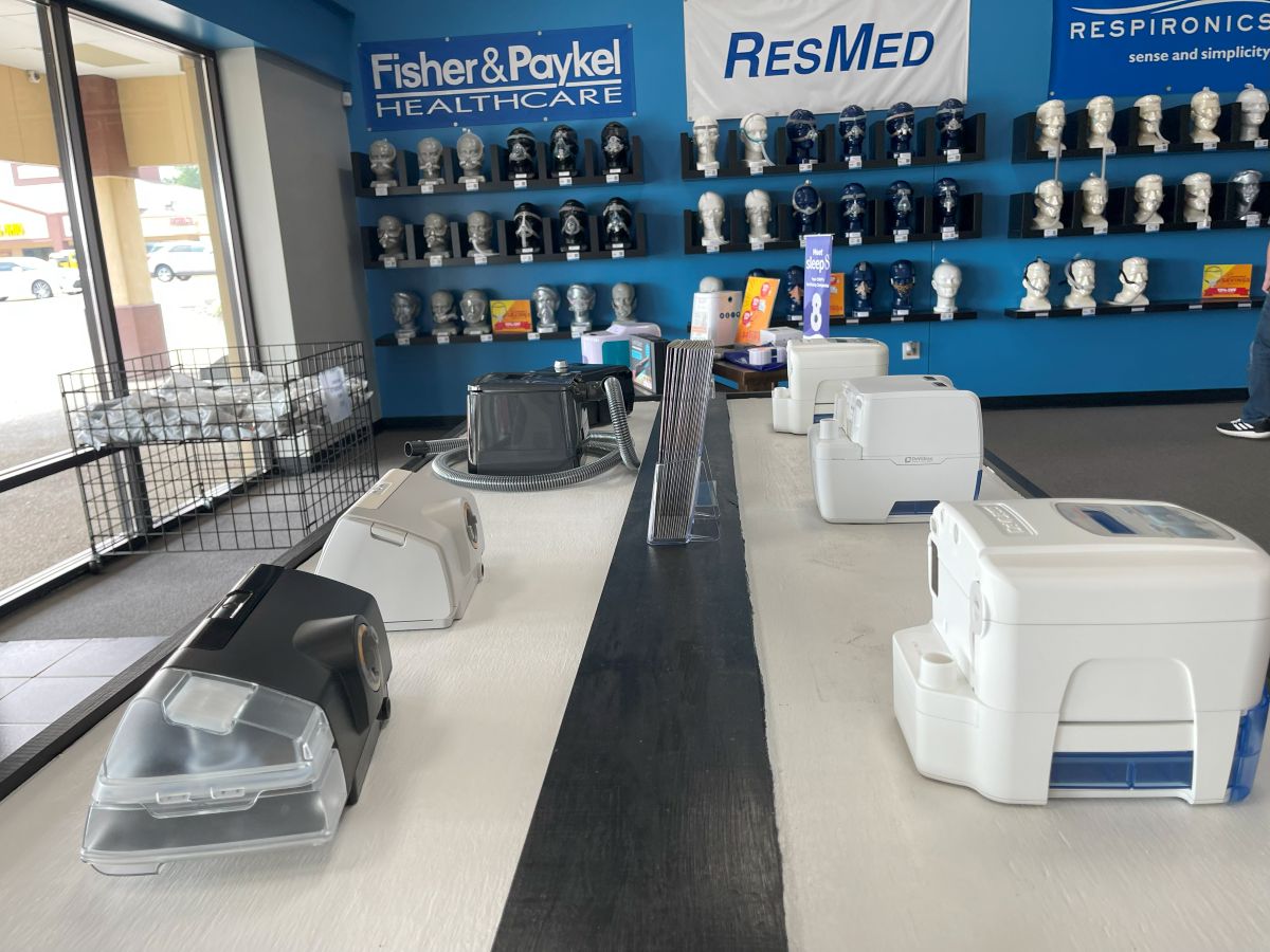 Photo of 1800CPAP.com Store Front showcasing machines and masks