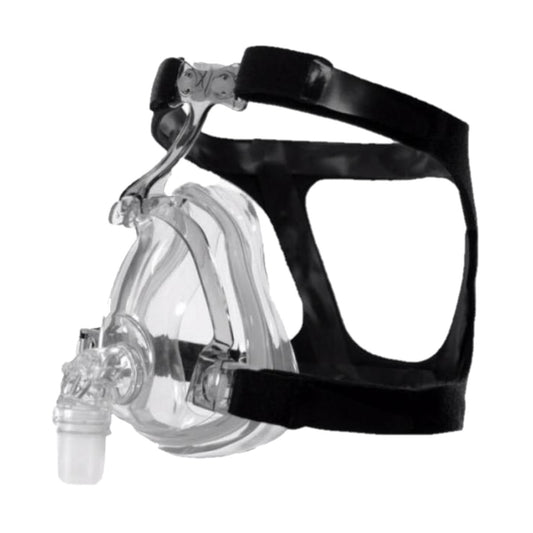 Stock photo of React Health Ecco full face CPAP mask with headgear
