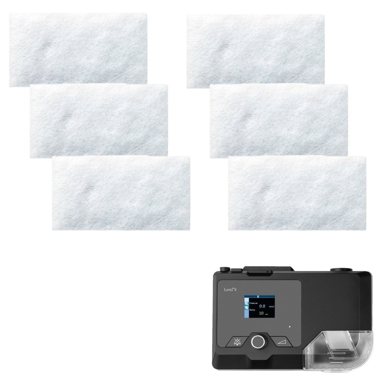 Stock photo of React Health Luna and Luna II Disposable CPAP Machine Filters 6 Pack