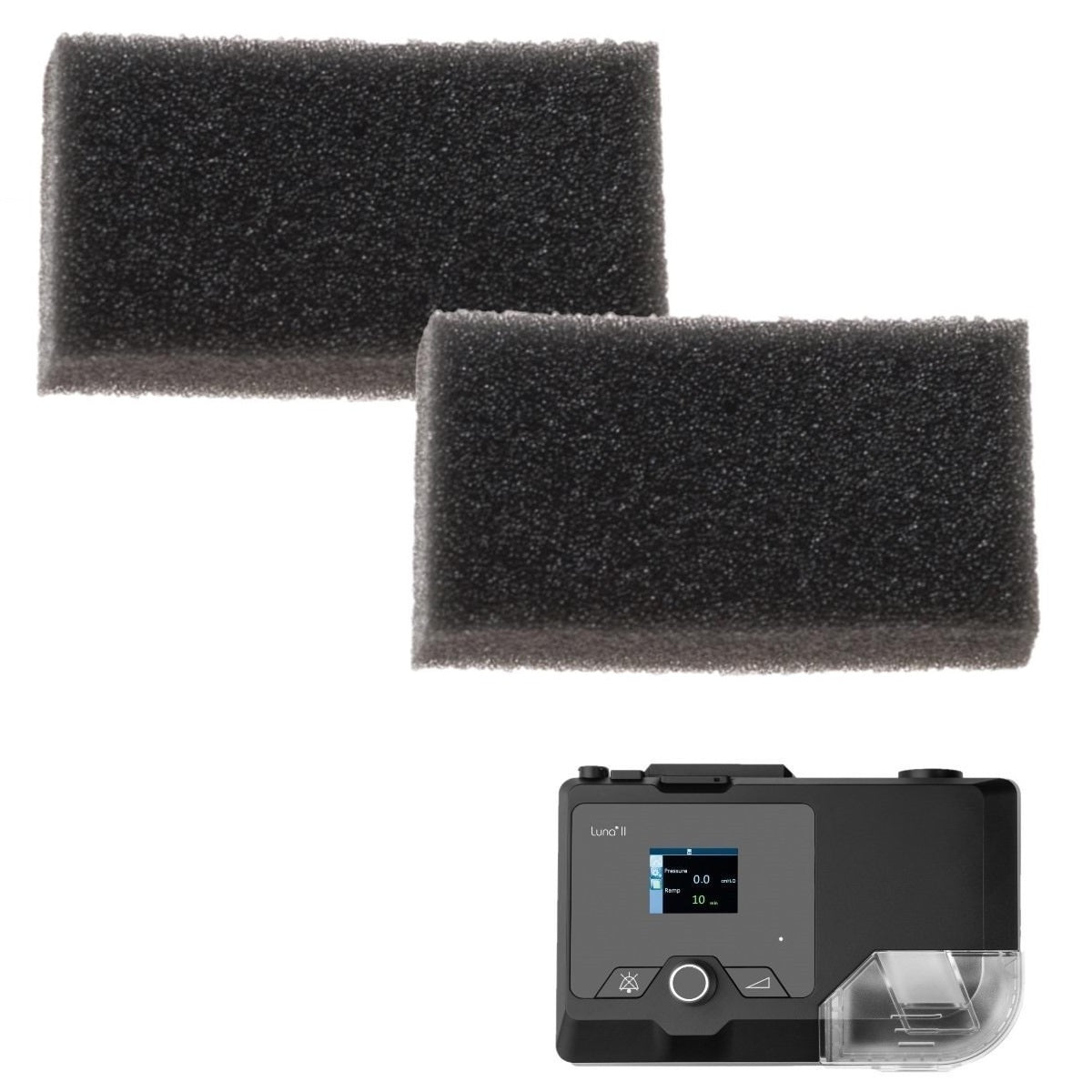 Stock Image of Replacement Reusable Pollen Foam Filters for Luna & Luna II CPAP Machines by 3B Medical - 2 Pack