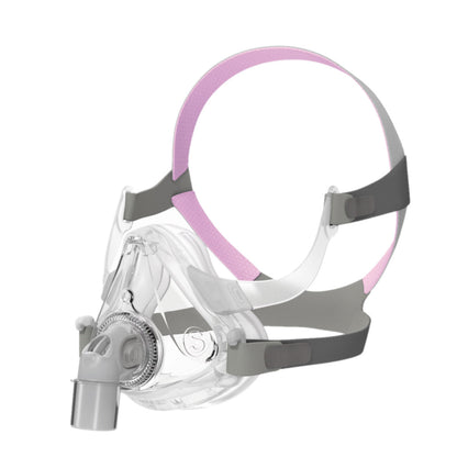 Angled Stock Image of ResMed AirFit F10 for Her Full Face CPAP Mask W/ Headgear 
