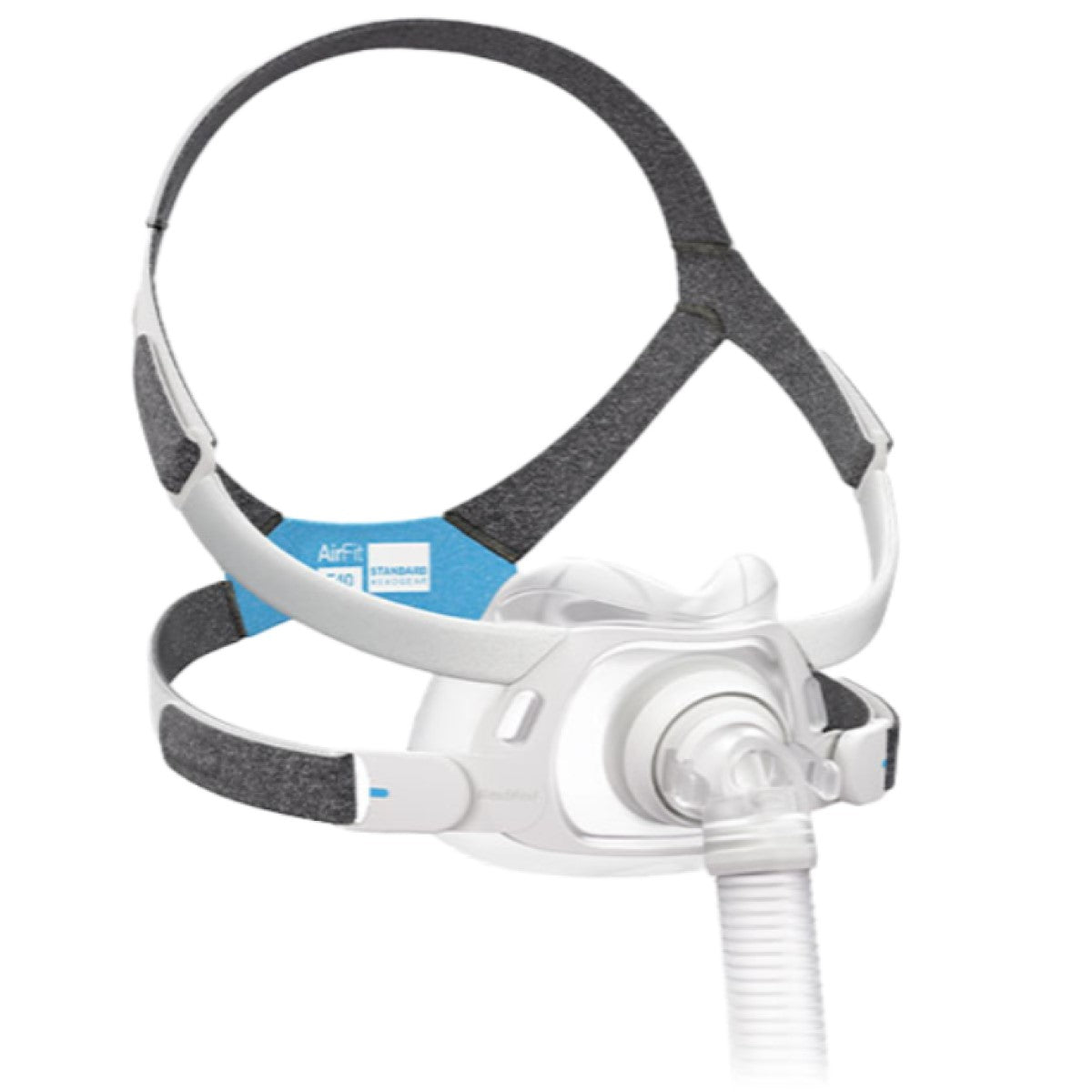 Stock Angled Image of ResMed AirFit F40 Full Face CPAP Mask W/ Headgear 