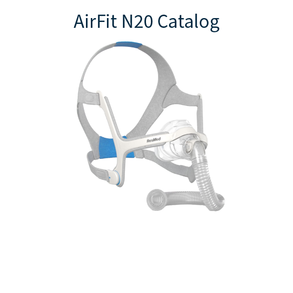 Stock Image of ResMed AirFit N20 Nasal CPAP Mask Product Catalog Hero