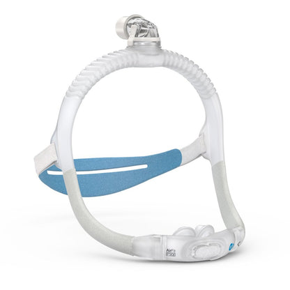 Angled Stock Image of ResMed AirFit P30i Nasal Pillow CPAP Mask W/ Headgear - Size Medium