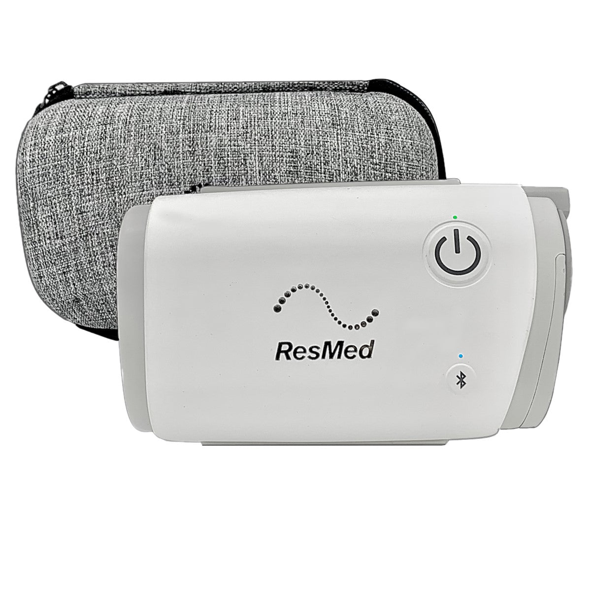 Stock photo of ResMed AirMini AutoSet Travel CPAP Machine and Machine Bag
