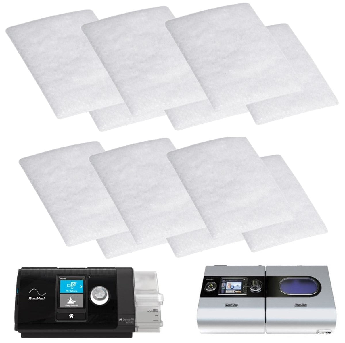 Stock photo of ResMed AirSense 10 OEM disposable CPAP filters 12 pack