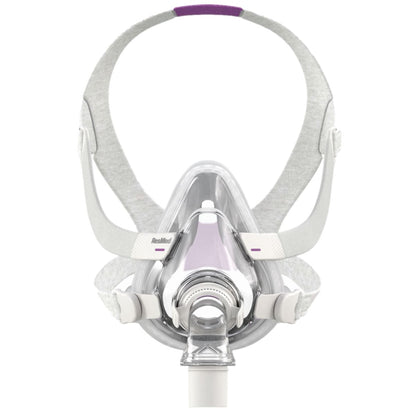 Stock photo of ResMed AirTouch F20 for Her full face CPAP mask with headgear