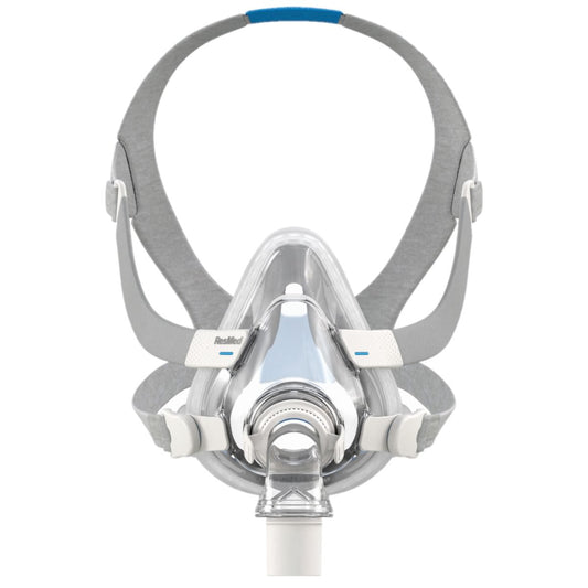 Stock photo of ResMed AirTouch F20 full face CPAP mask with headgear