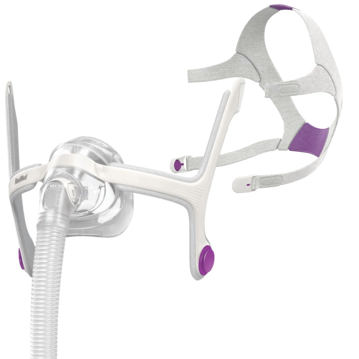 Stock photo of ResMed AirTouch N20 for Her nasal CPAP mask with optional headgear