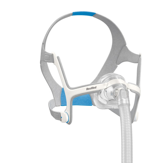 Stock photo of ResMed AirTouch N20 nasal CPAP mask with headgear