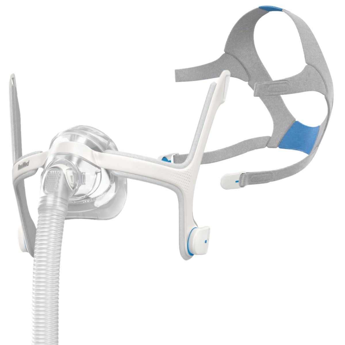 Stock photo of ResMed AirTouch N20 nasal CPAP mask with optional headgear