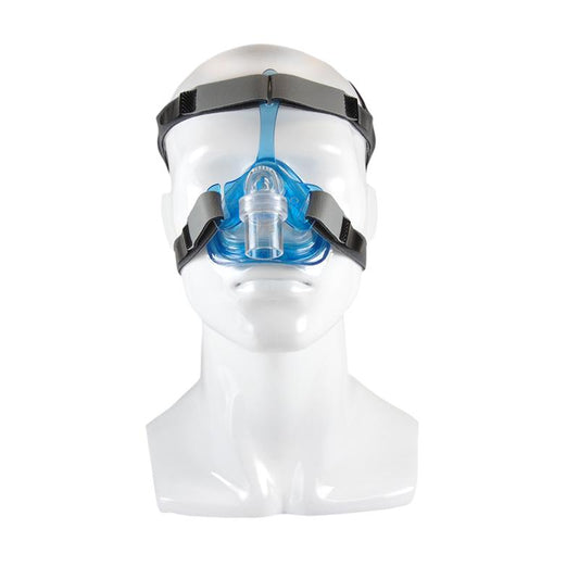 Stock photo of SleepNet Ascend nasal CPAP mask with headgear