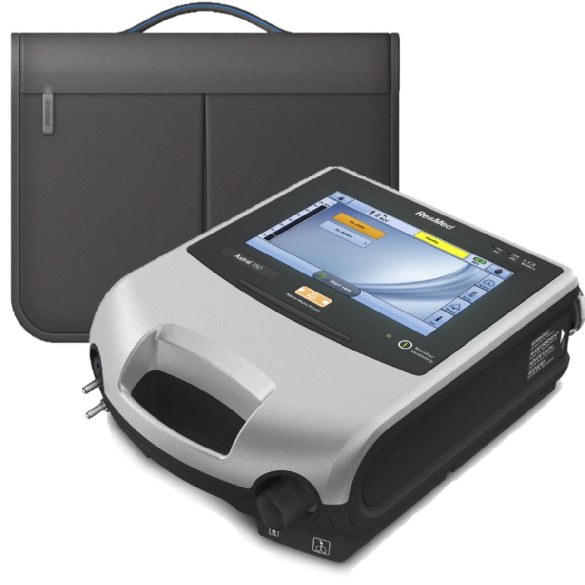 Stock photo of ResMed Certified Refurbished Astral 150 Portable Ventilator and machine bag