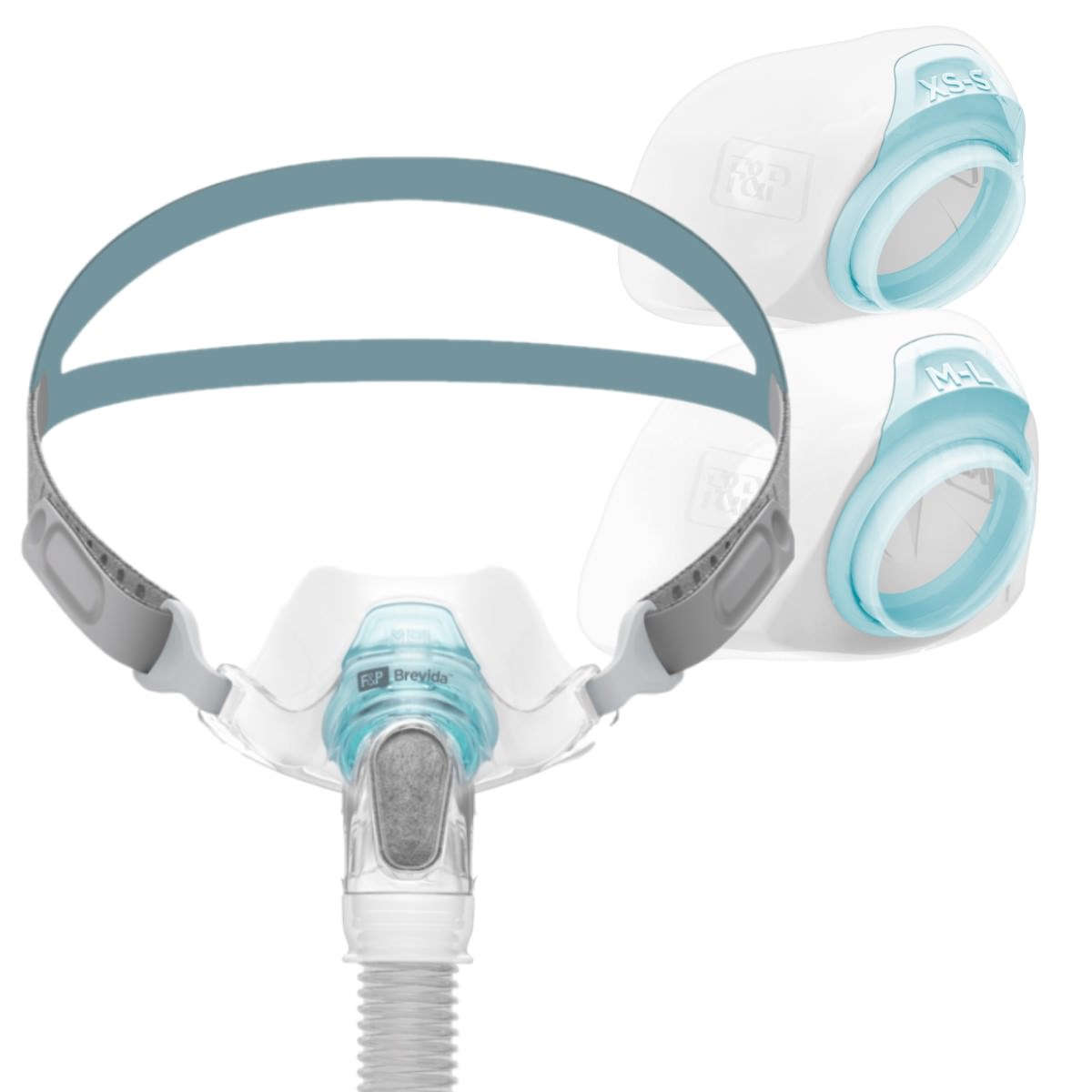 Stock photo of Fisher & Paykel Brevida nasal pillow CPAP mask fit pack with headgear