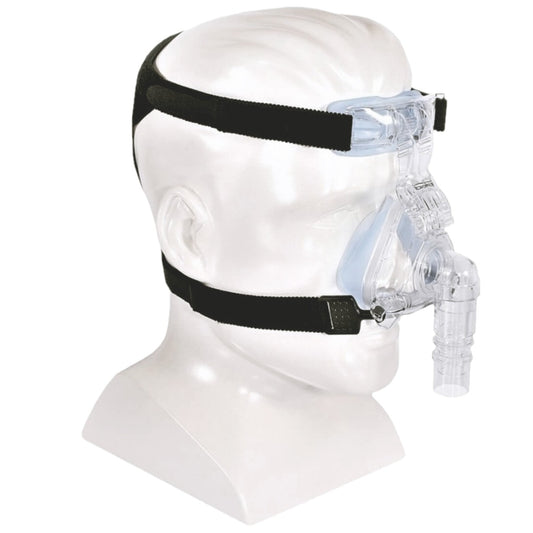 Angled View of Philips Respironics Comfort Fusion Nasal CPAP Mask W/ Headgear on Mannequin Head