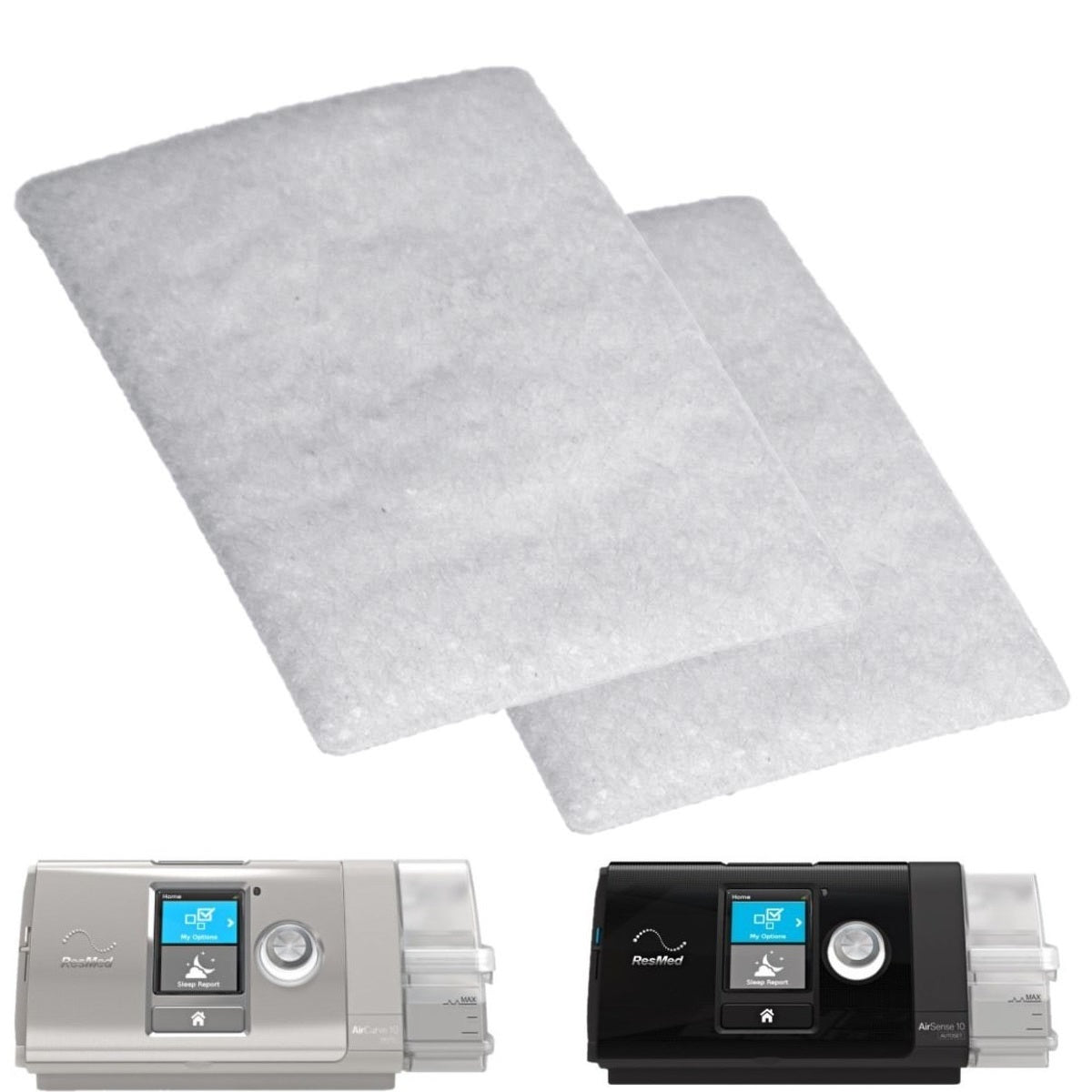 Stock image of ResMed S9 AirSense 10 Series standard CPAP replacement filters two pack