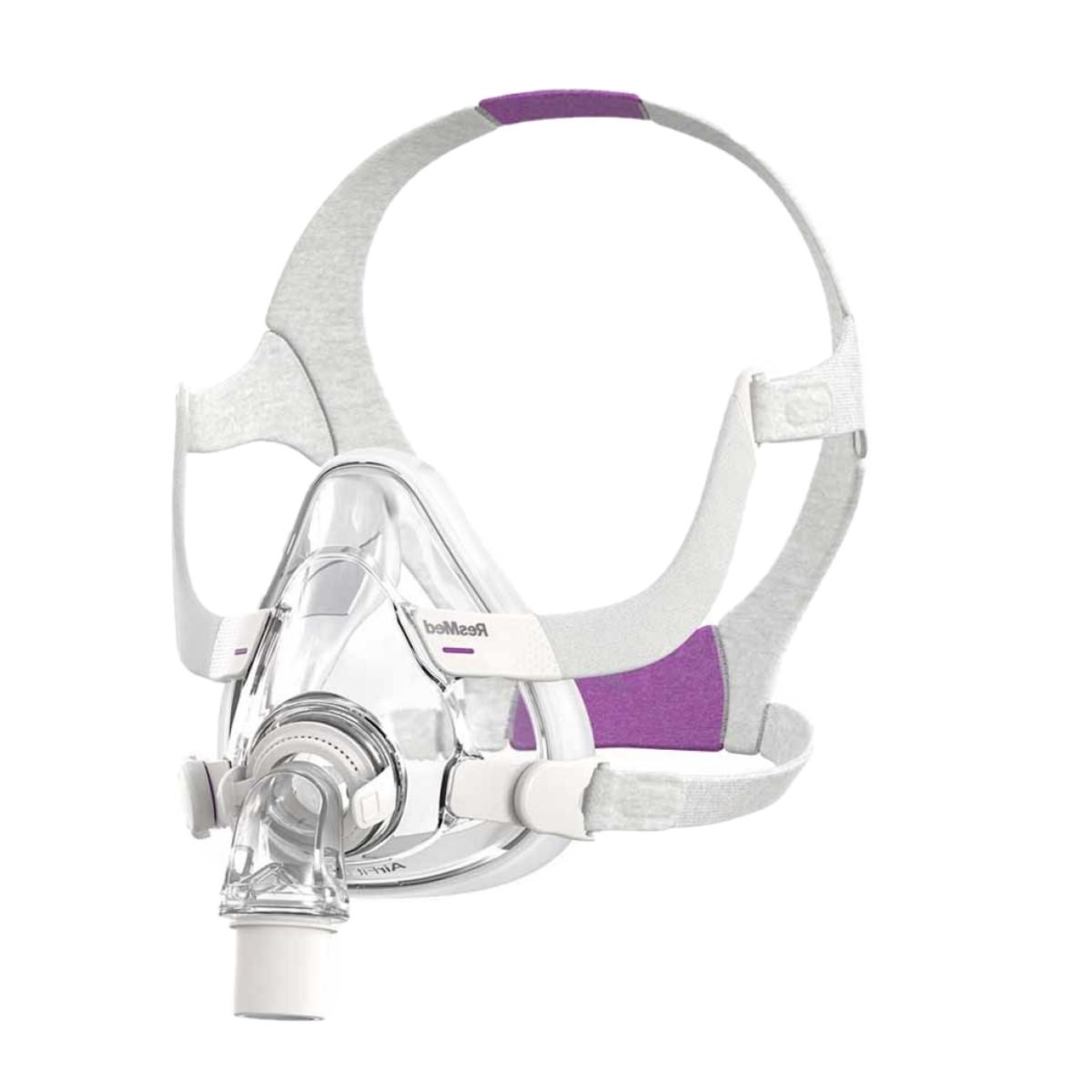 Stock photo of ResMed AirFit F20 for her full face CPAP mask with headgear