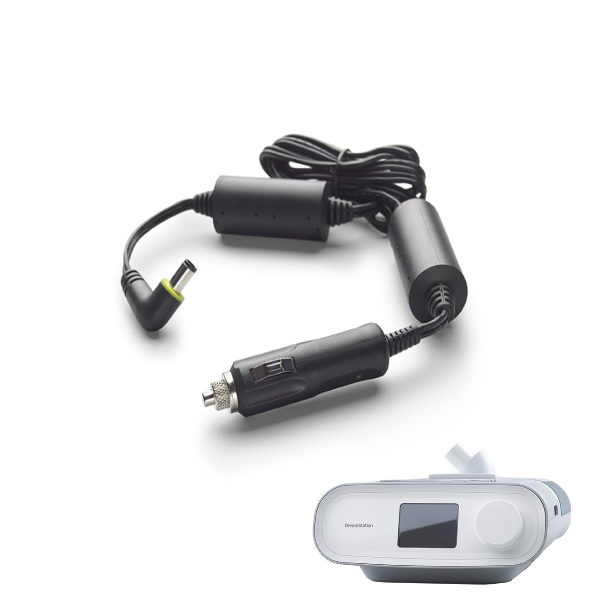 Stock photo of Philips Respironics DreamStation Series CPAP Machine DC Power Cord for Car Cigarette Lighter