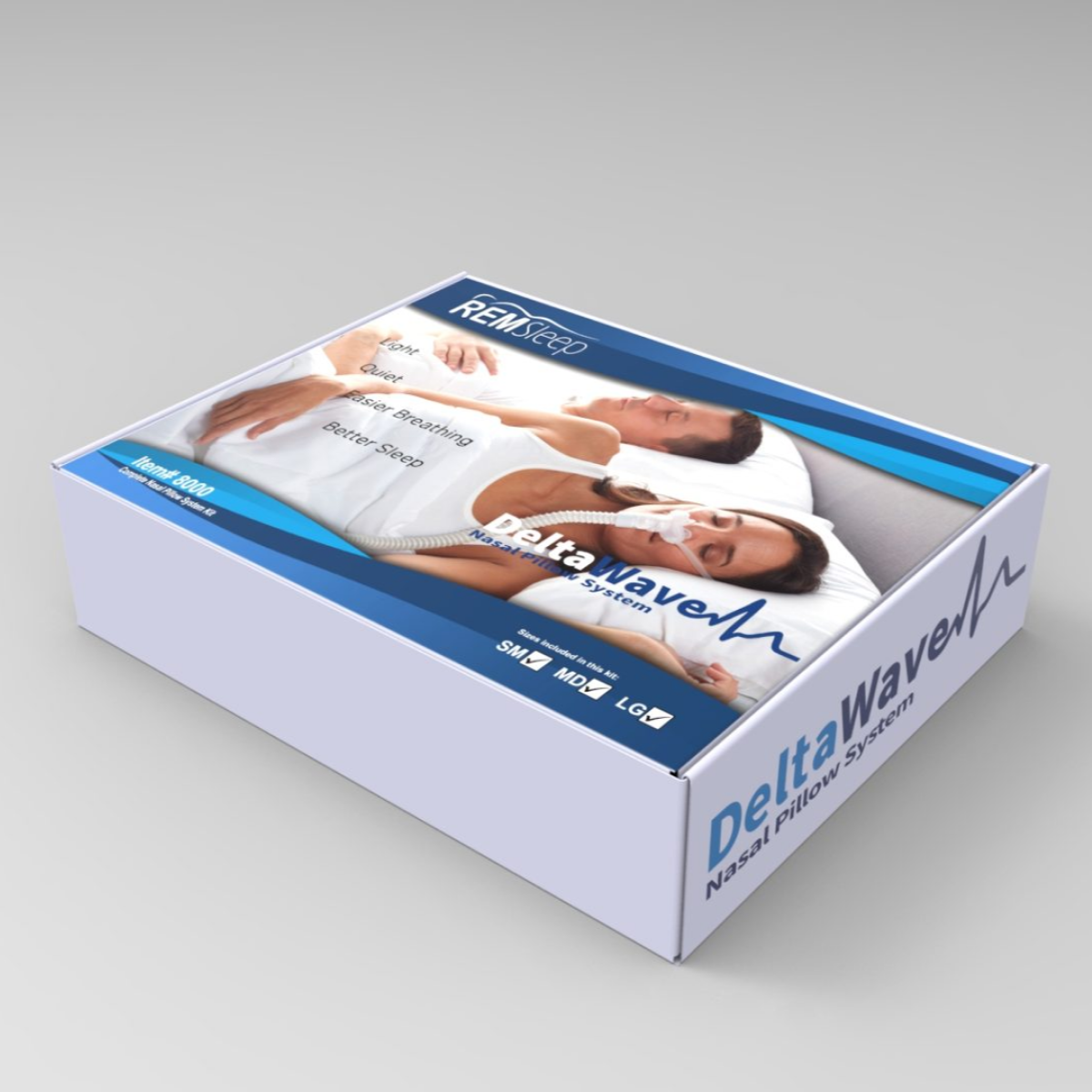 Stock Image of REMSLEEP DeltaWave CPAP Mask System - Product Packaging - New Product
