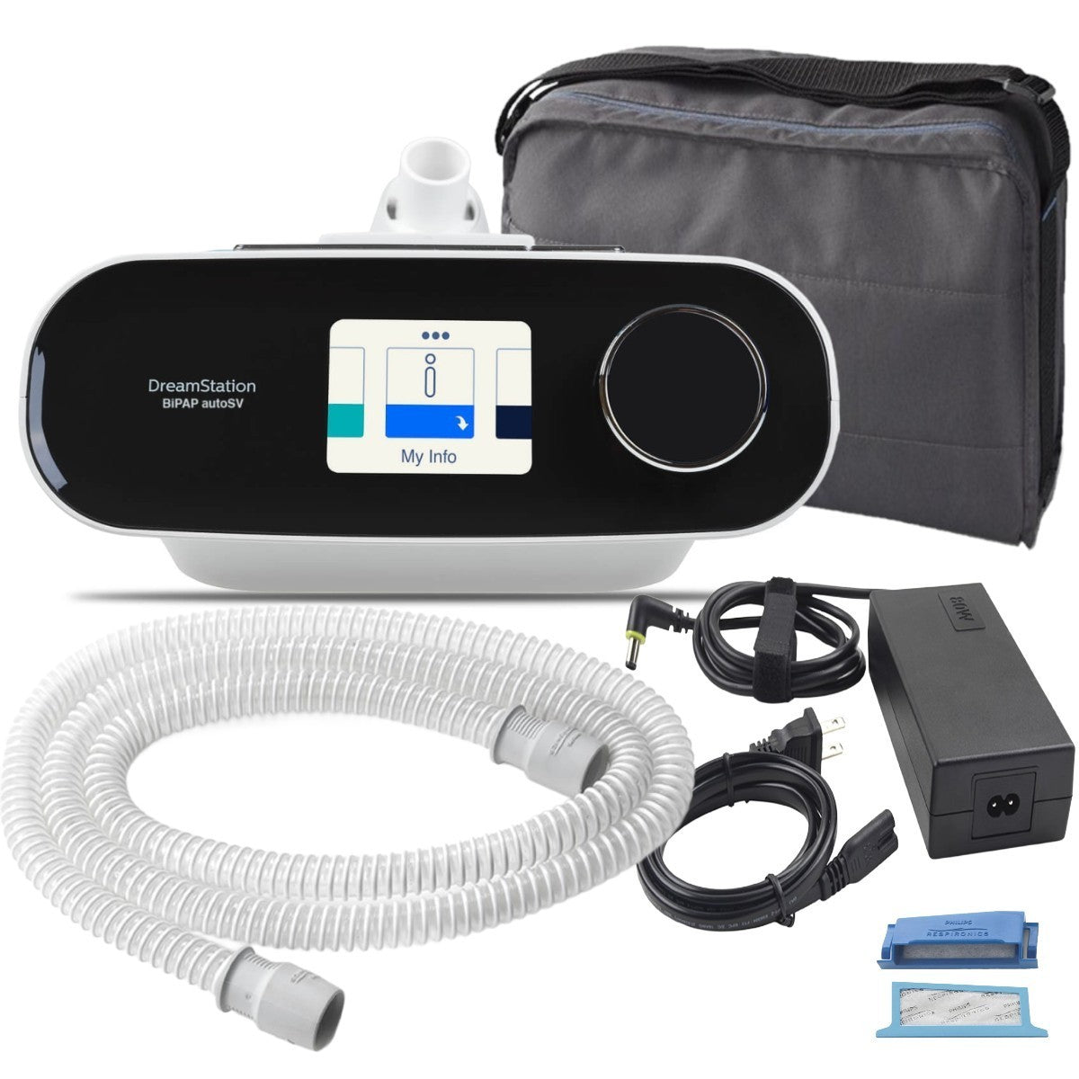 Stock Image of Philips Respironics DreamStation BiPAP autoSV Machine  W/ Accessories 