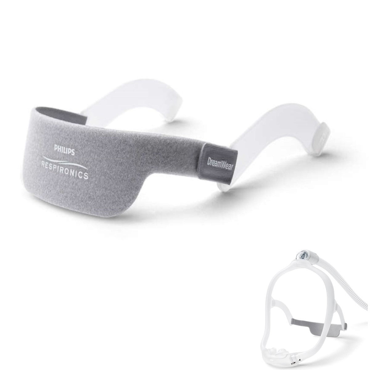 Stock photo of Philips Respironics DreamWear nasal CPAP mask headgear and arms