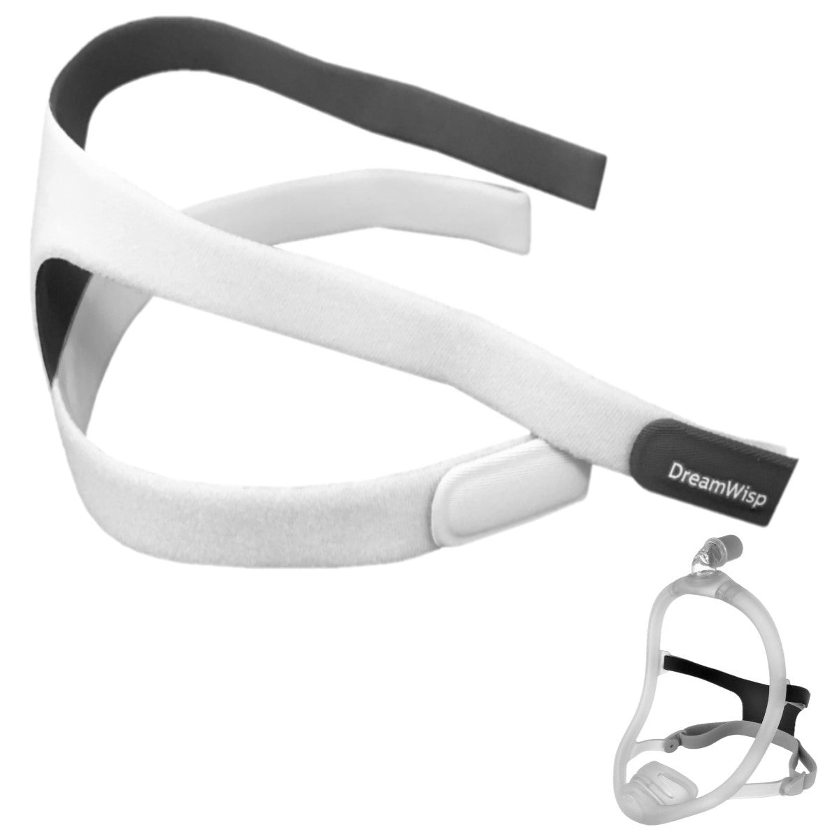 Stock photo of Philips Respironics DreamWisp nasal pillow CPAP mask headgear