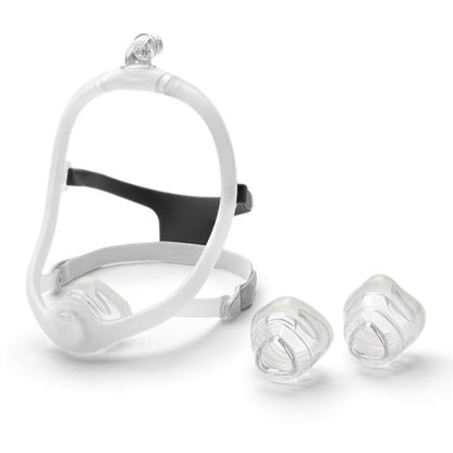 Angled Stock Image of Philips Respironics DreamWisp Nasal CPAP Mask FitPack W/ Headgear 