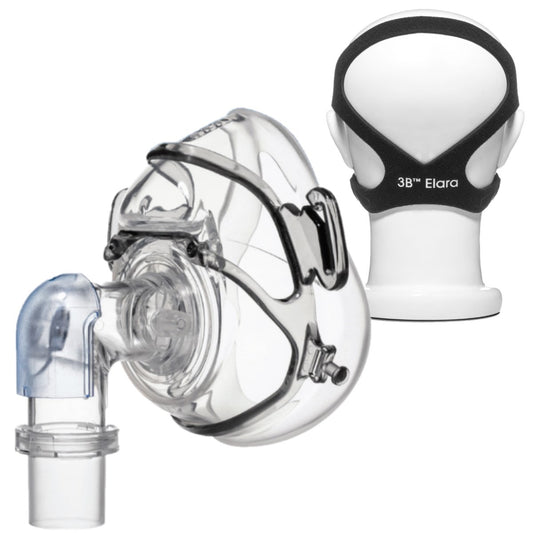 Stock phot oof React Health Elara full face CPAP mask with optional headgear