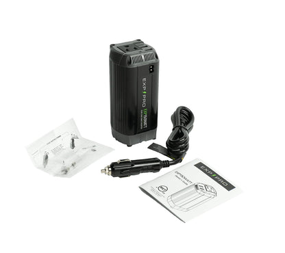 Stock Image of EXP Pro 150W Pure Sine Wave Inverter W/ Power Cable & Manuals