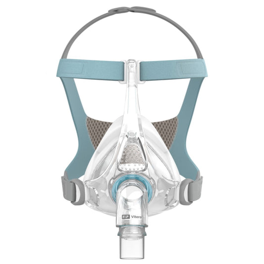 Stock photo of Fisher & Paykel Vitera full face CPAP mask with headgear