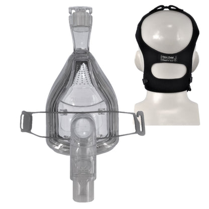 Stock photo of Fisher & Paykel 432 full face CPAP mask with optional headgear