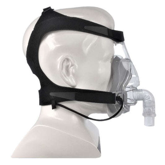 Stock photo of Fisher & Paykel FlexiFit 432 full face CPAP mask with headgear