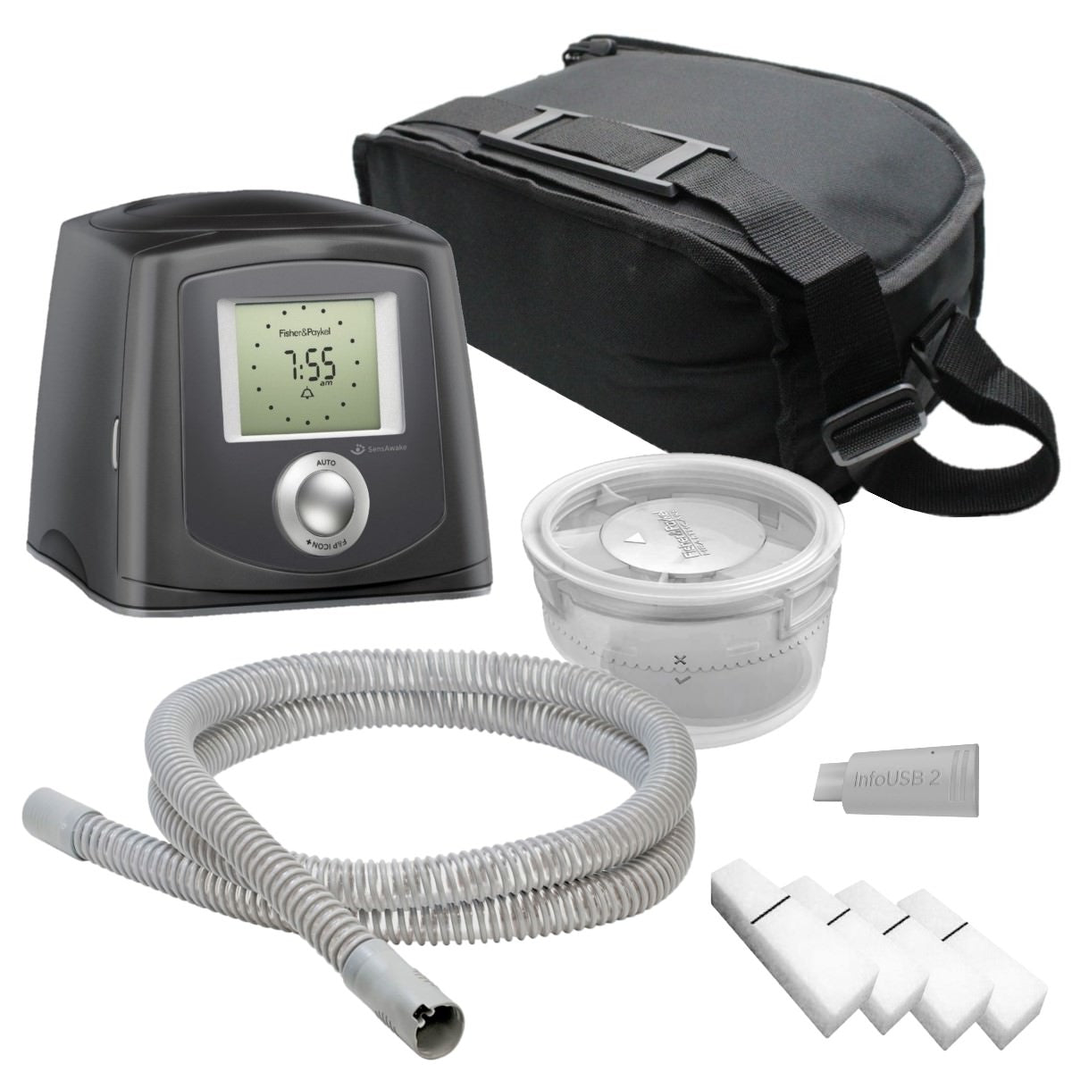 Stock Image of Fisher & Paykel Icon Auto CPAP Machine & Accessories 