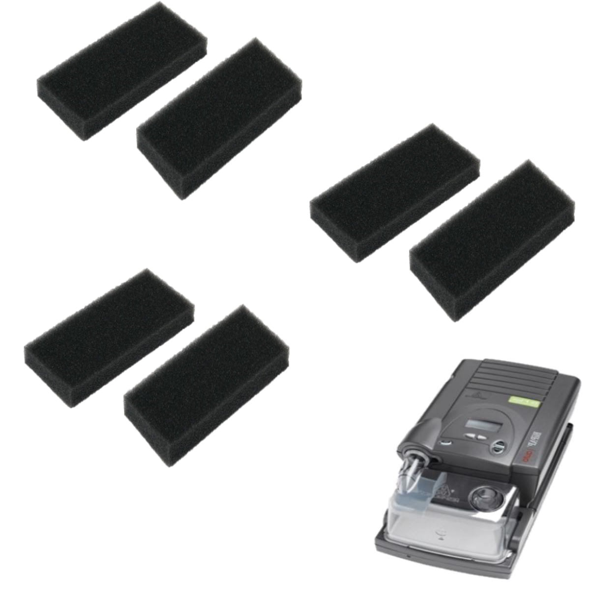 Stock Image of Foam Pollen Filters for Philips Respironics REMstar Pro Plus Auto - 6 Pack
