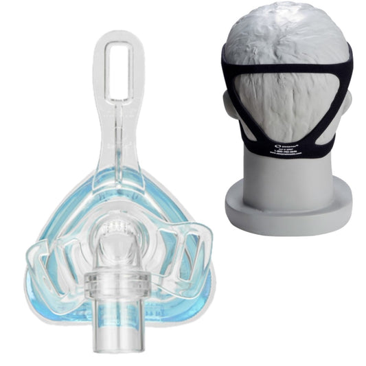 Stock photo of SleepNet Innova nasal CPAP mask with optional headgear
