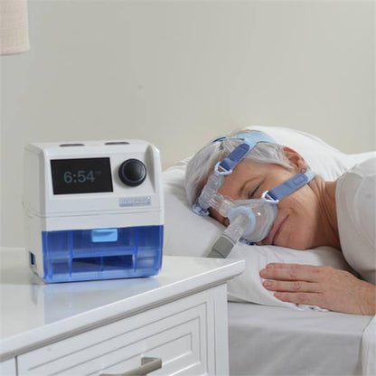 Photo of woman using Drive DeVilbiss Medical IntelliPAP 2 Auto CPAP Machine