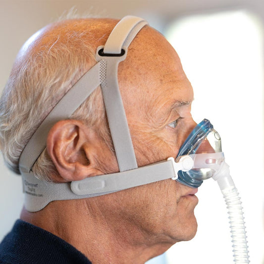 Side View of IQ2 Nasal CPAP Mask W/ Headgeare