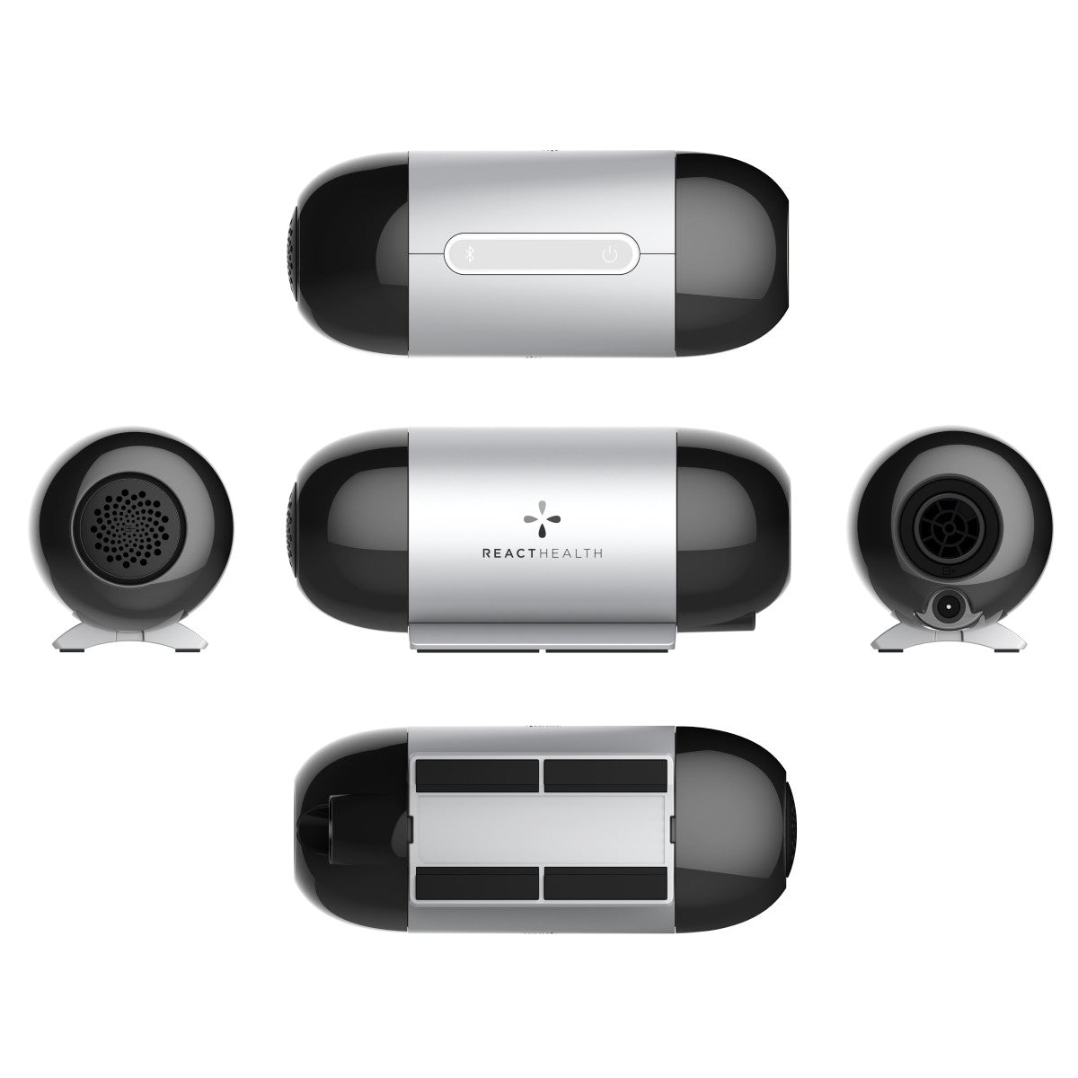 cpap machine with 'React Health' branding on a white background