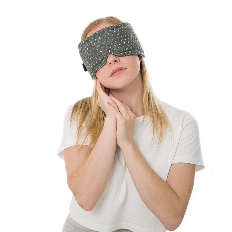 Woman Wearing Memory Foam Sleep Mask
