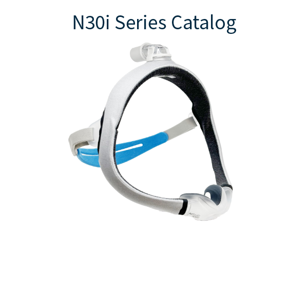 Stock Image of ResMed AirFit N30i Nasal CPAP Mask Product Catalog Hero