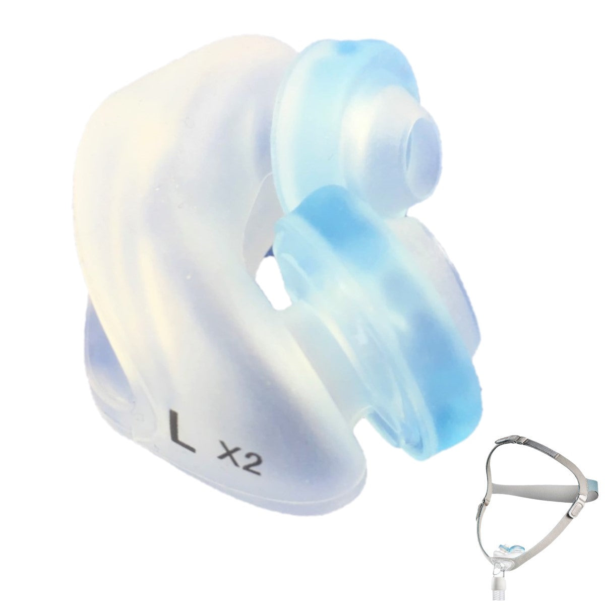Stock photo of Philips Respironics Nuance Gel nasal pillow CPAP mask replacement cushion