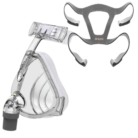 Stock photo of 3b Medical Numa full face CPAP mask with optional headgear