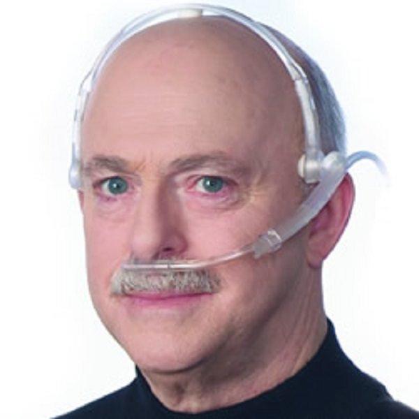 Photo of man wearing Southmedic Oxyarm Plus with nasal cannula with 7 foot oxygen tube