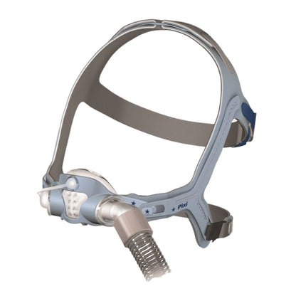 Stock photo of ResMed Pixi Pediatric nasal CPAP mask with headgear