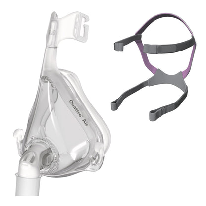 Stock photo of ResMed Quattro Air for her full face CPAP mask without headgear