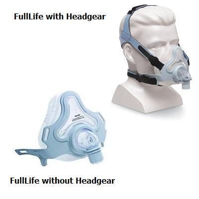 Stock photo of Philips Respironics FullLife full face CPAP mask with optional headgear