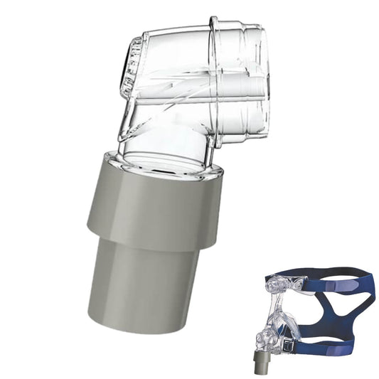 Stock Image of Replacement CPAP Mask Elbow Assembly & Swivel for ResMed Activa LT Nasal CPAP Mask